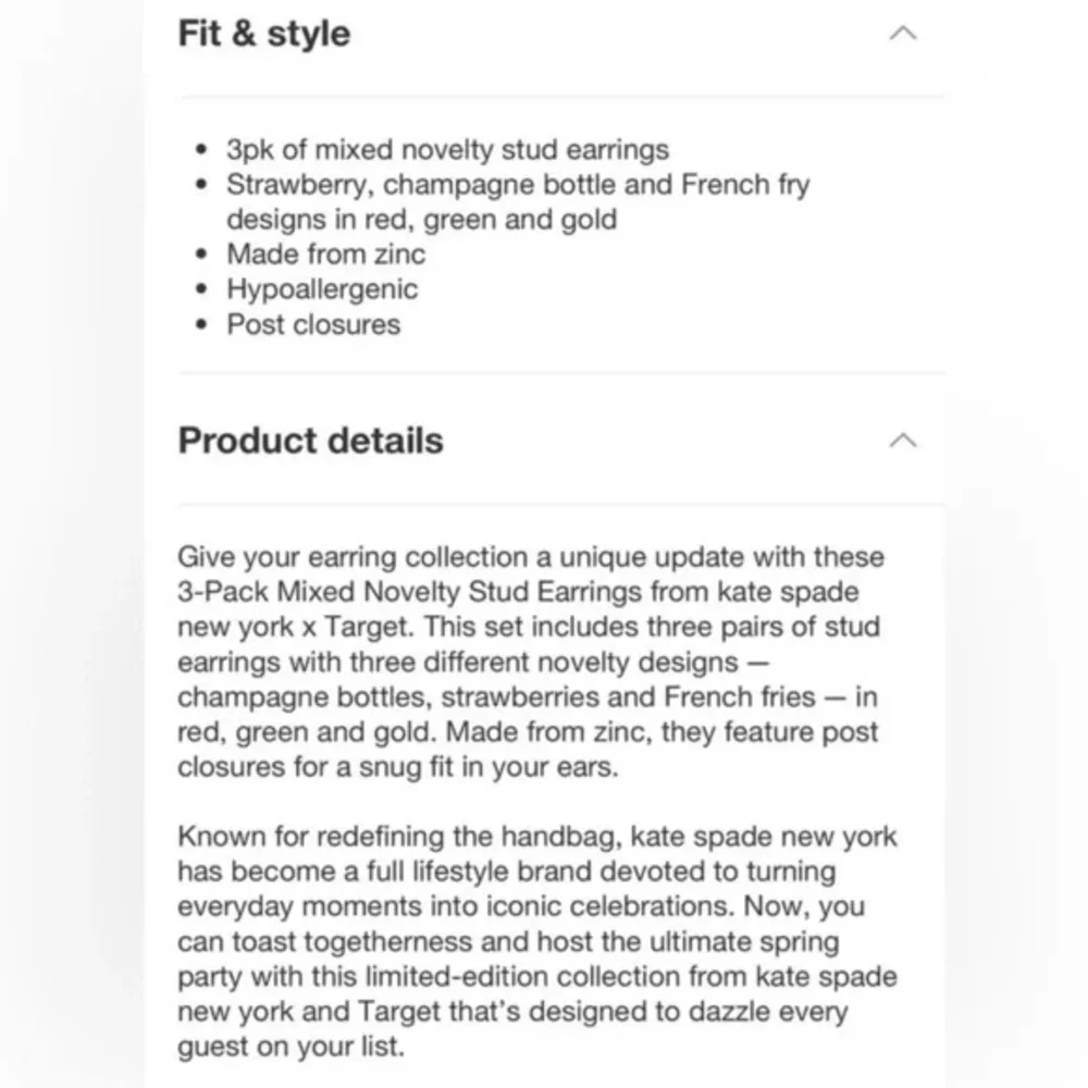 Kate Spade Strawberry and Champagne Earrings Set - Picture 6 of 6